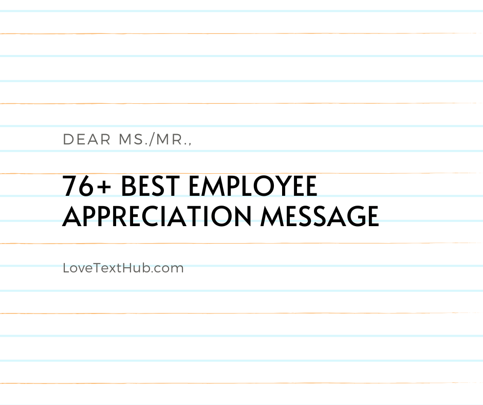 76+ Best Employee Appreciation Message